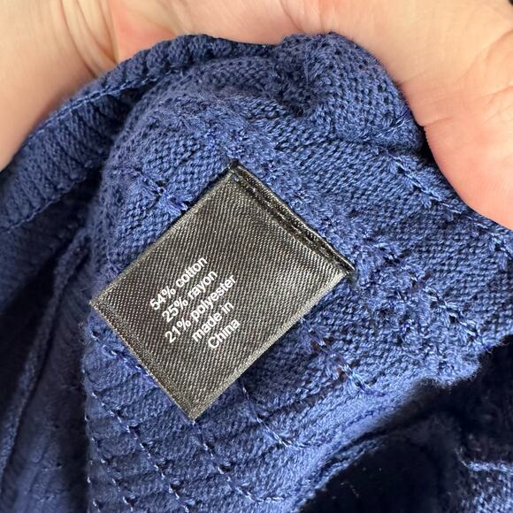 Lane Bryant Womens Peplum Knit Zip Front Cardigan Sweater Navy Blue Sz 22/24 - Picture 8 of 11